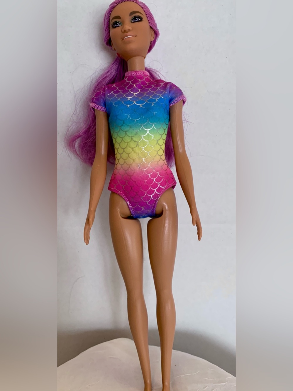 Rainbow Mermaid Swim Doll in Pink and Purple
